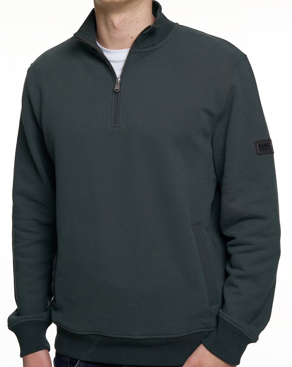 Barbour International Ehan Half Zip Sweatshirt Forest Green
