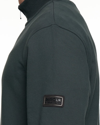 Barbour International Ehan Half Zip Sweatshirt Forest Green
