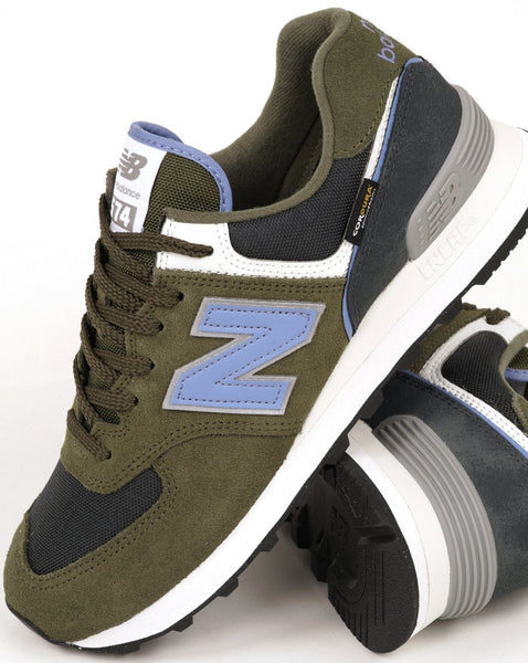 New Balance 574 Trainers Khaki/Blue/Grey