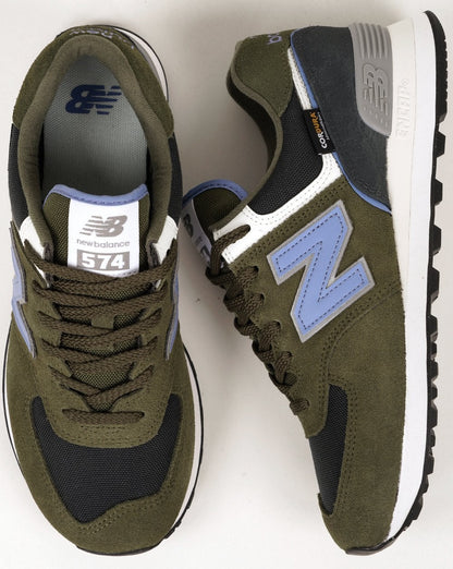 New Balance 574 Trainers Khaki/Blue/Grey