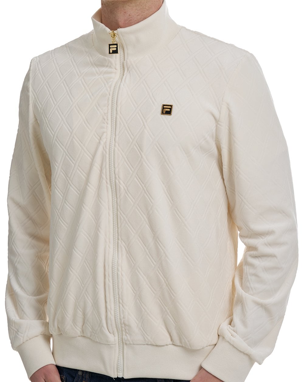 Fila Gold Diamond Velour Track Jacket Off White