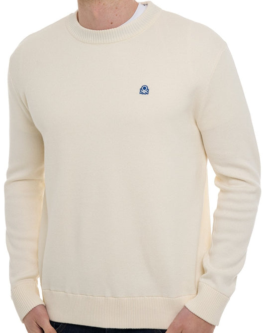 Benetton Crew Knit Jumper Cream