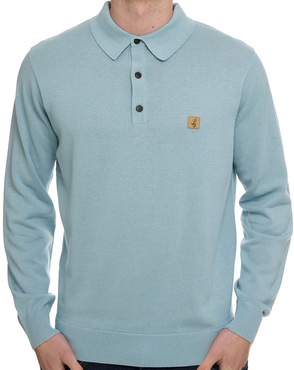 Gabicci Vintage Francesco LS Knitted Polo Mint
