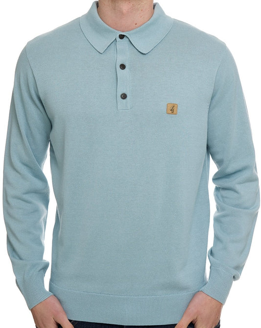 Gabicci Vintage Francesco LS Knitted Polo Mint