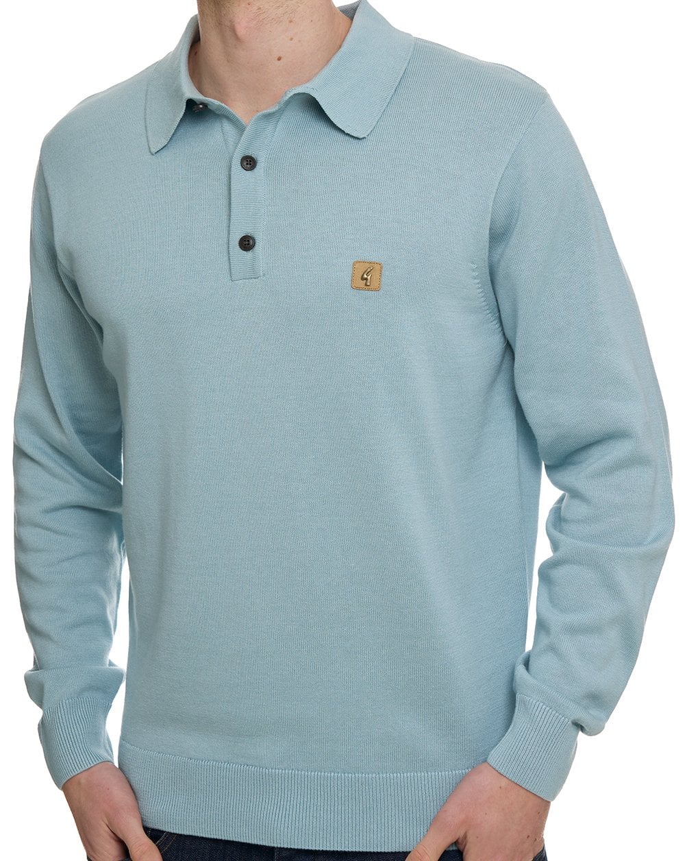 Gabicci Vintage Francesco LS Knitted Polo Mint