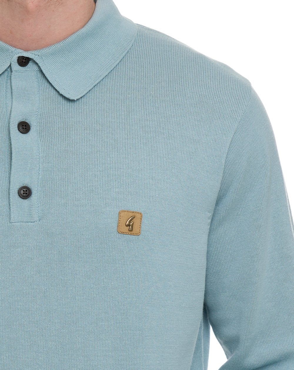 Gabicci Vintage Francesco LS Knitted Polo Mint