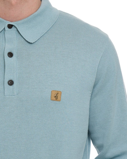 Gabicci Vintage Francesco LS Knitted Polo Mint