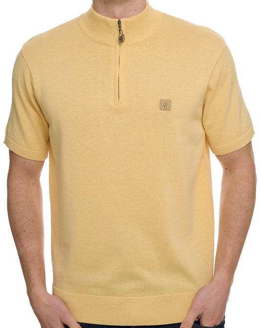 Gabicci Vintage Knitted 1/4 Zip Lemon