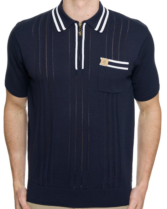 Gabicci Vintage Johnson Knit Polo Navy