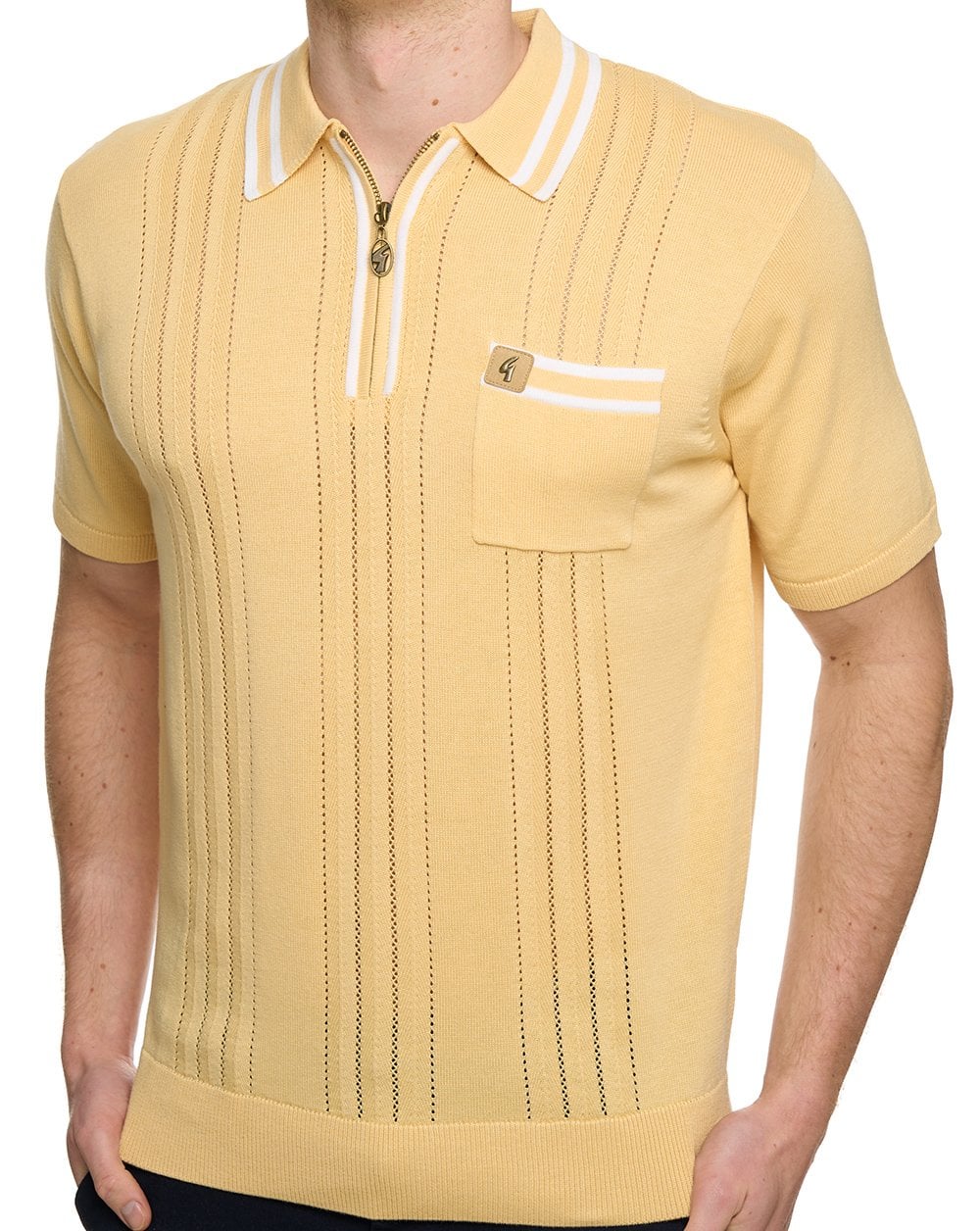 Gabicci Vintage Johnson Knit Polo Lemon