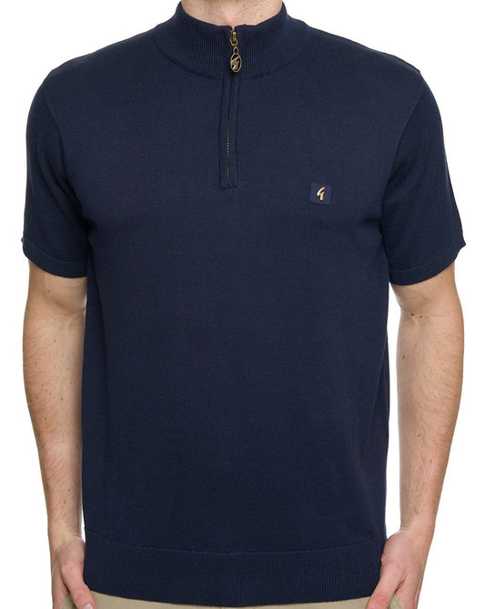 Gabicci Vintage Knitted 1/4 Zip Navy