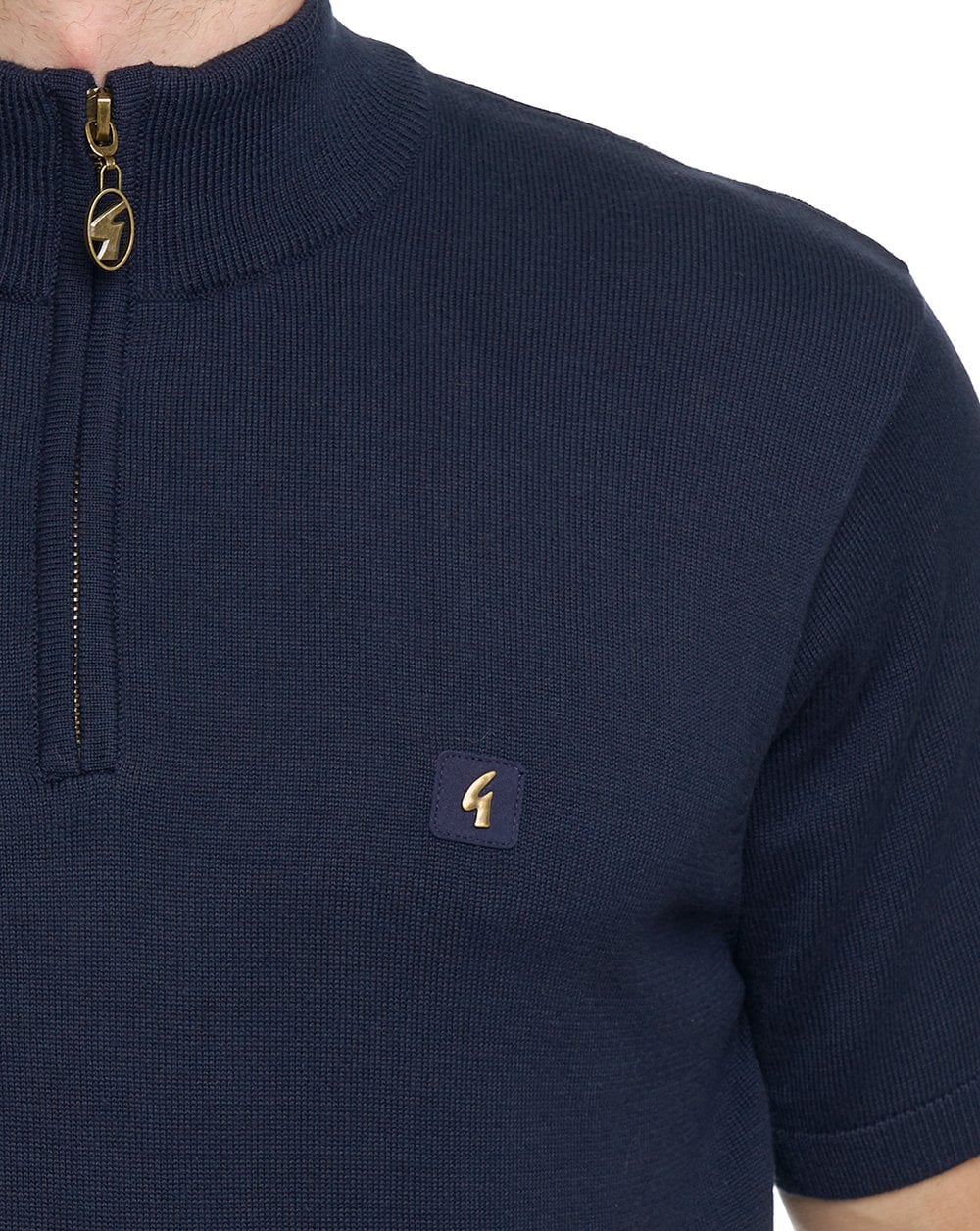 Gabicci Vintage Knitted 1/4 Zip Navy