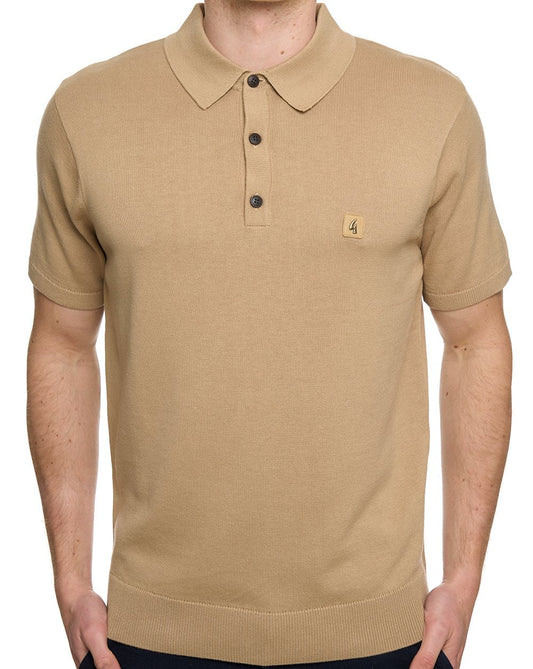 Gabicci Vintage Jackson Knit Polo Sandstone