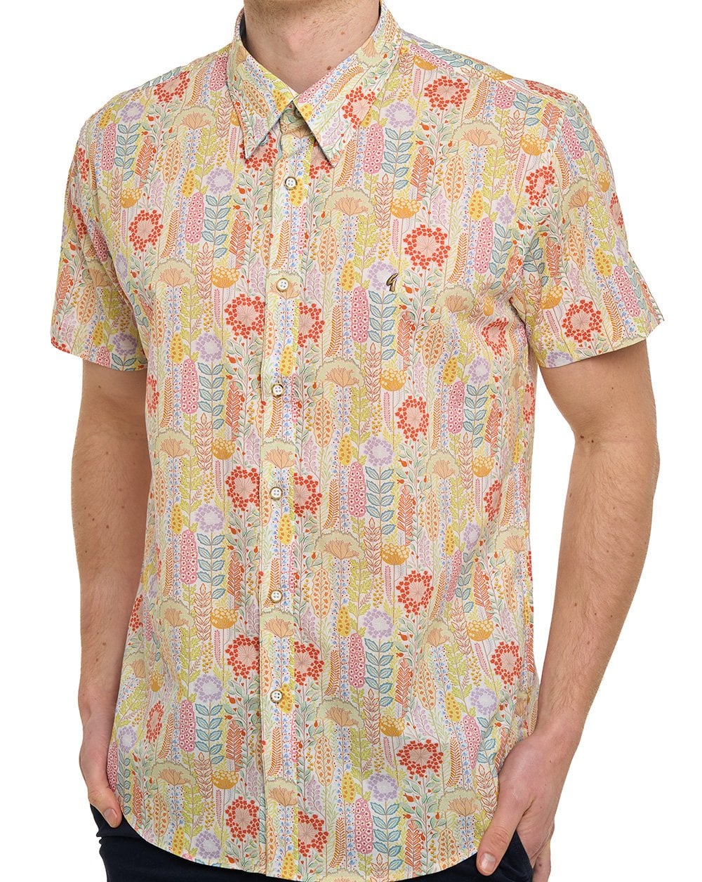 Gabicci Vintage Harvey Pattern SS Shirt Multi Coloured