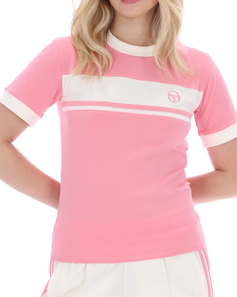 Sergio Tacchini Miss Masters Fitted Tee Pink/Gardenia