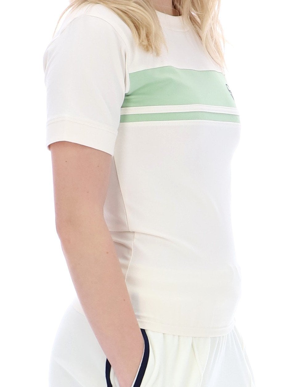 Sergio Tacchini Miss Masters Fitted Tee Gardenia/Green