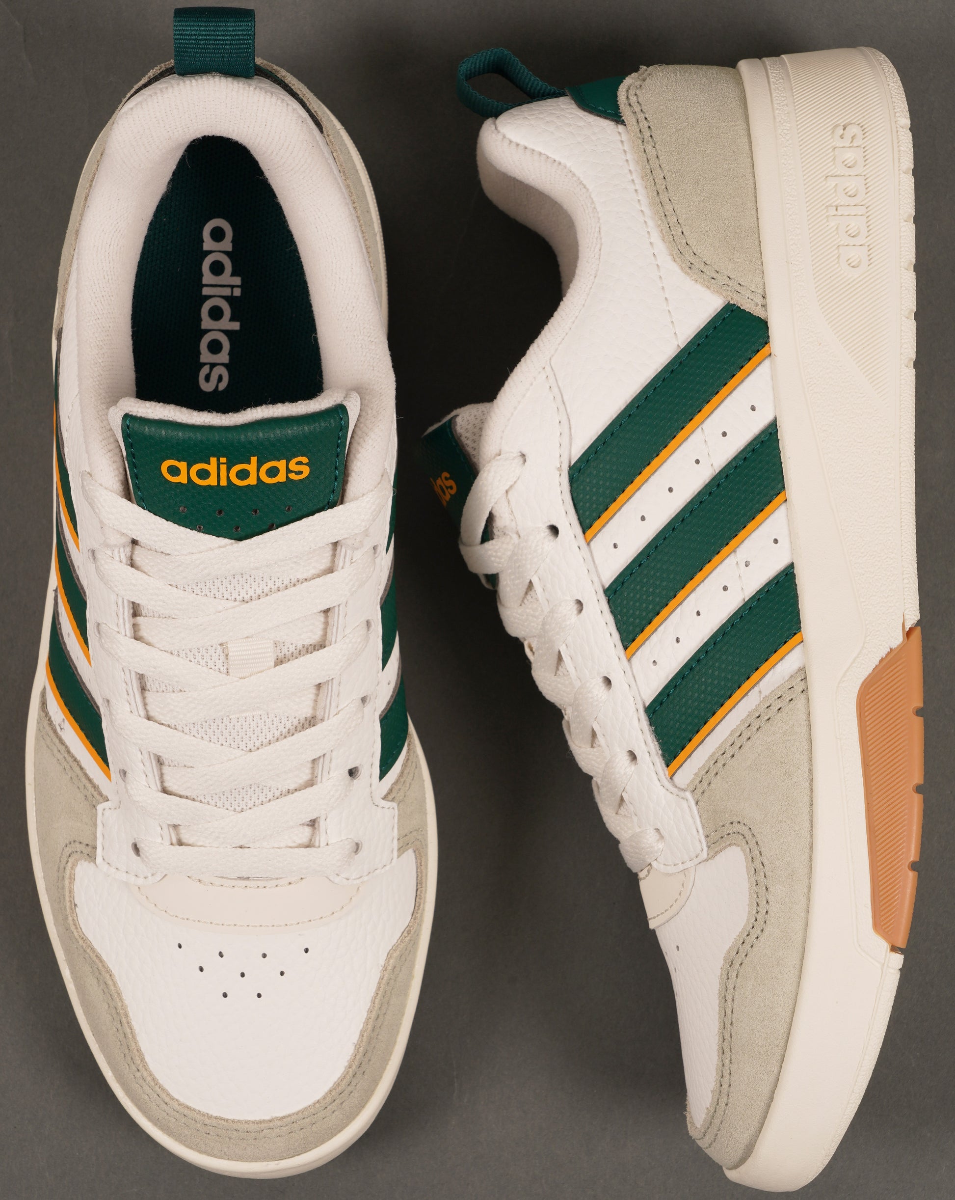 Adidas Courtwave Trainers White/Green/Yellow