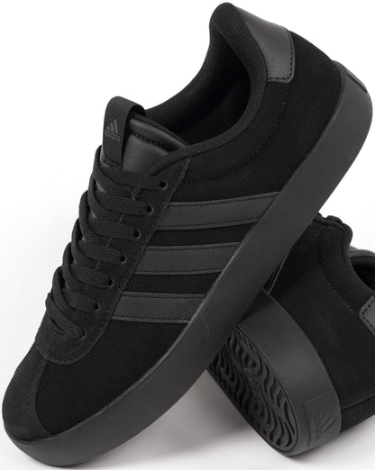 Adidas VL Court 3.0 Trainers Black Suede