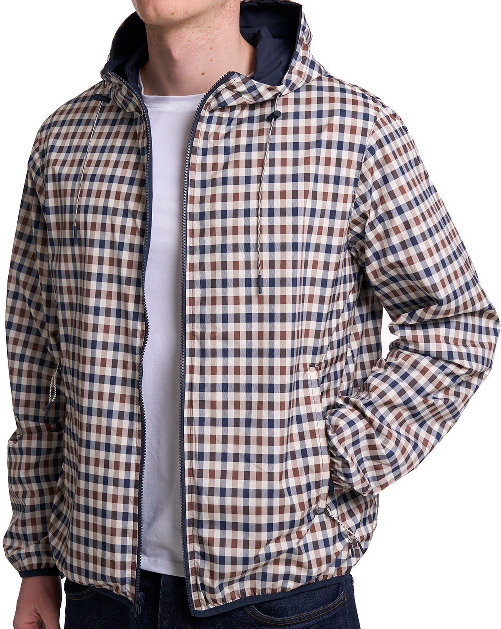 Aquascutum Badge Reversible Hooded Sailor Jacket Navy