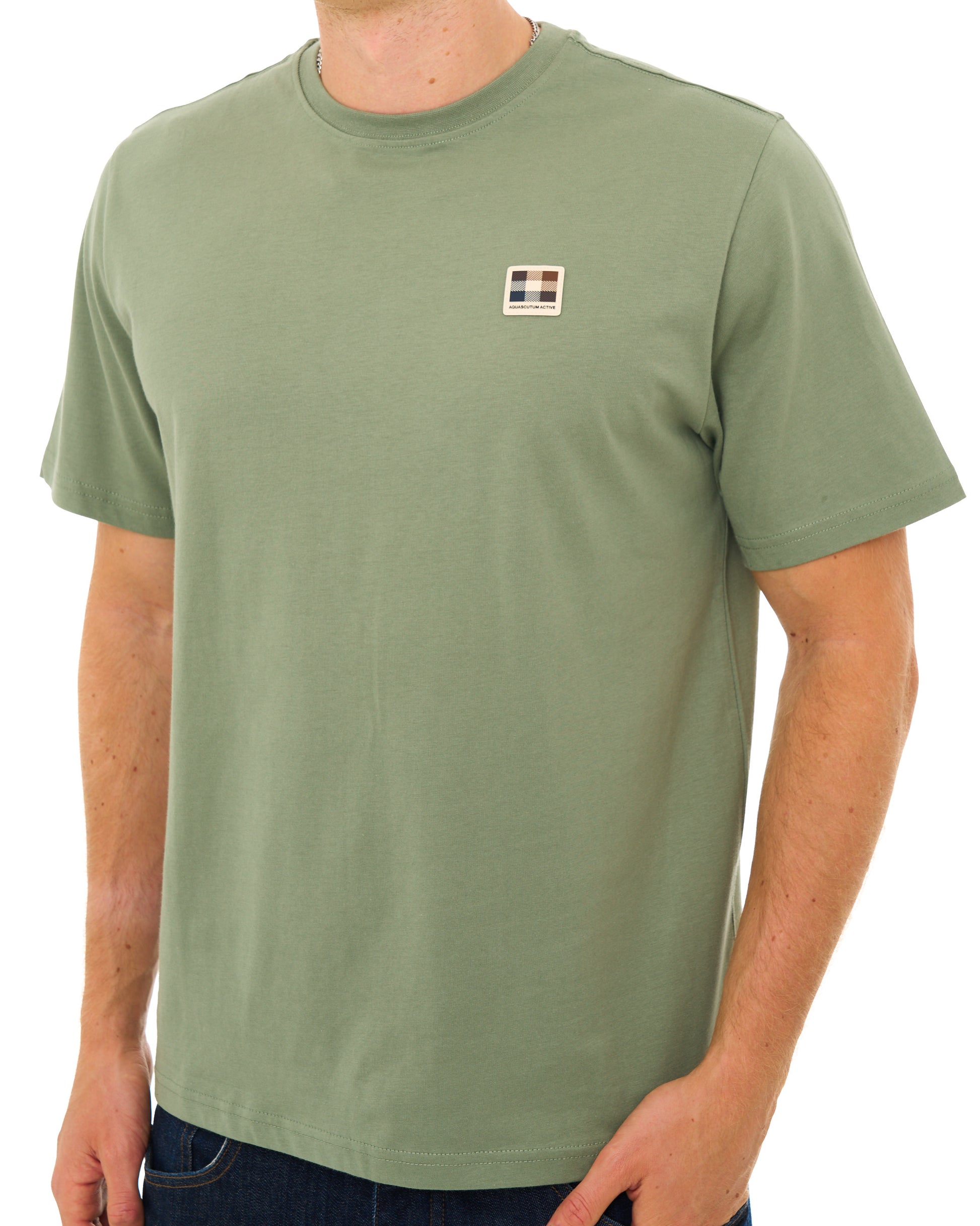 Aquascutum Badge T Shirt Army Green