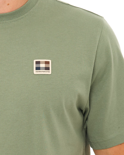Aquascutum Badge T Shirt Army Green