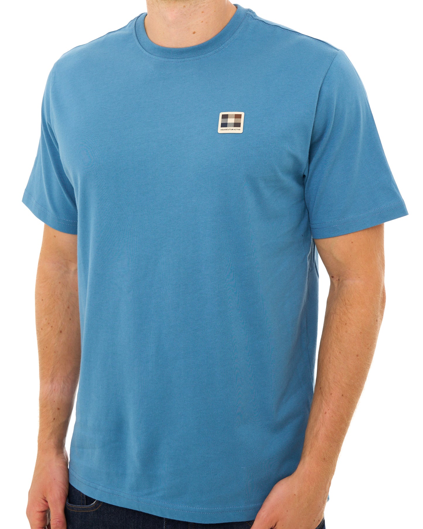 Aquascutum Badge T Shirt Avio Blue