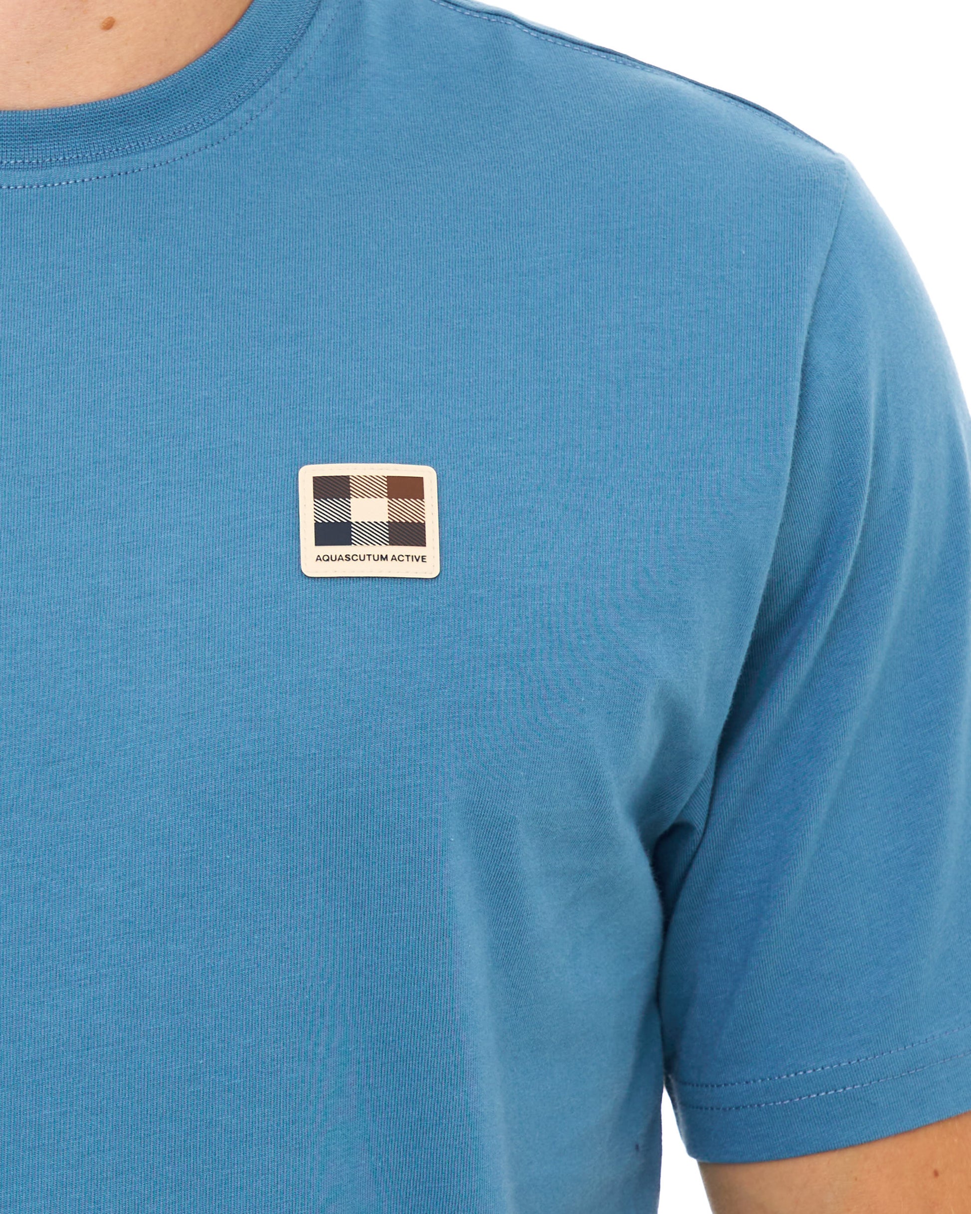 Aquascutum Badge T Shirt Avio Blue