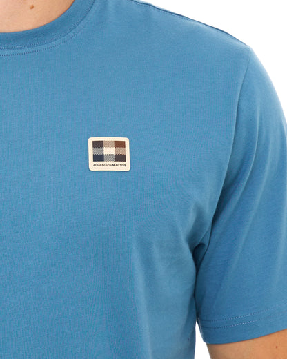 Aquascutum Badge T Shirt Avio Blue