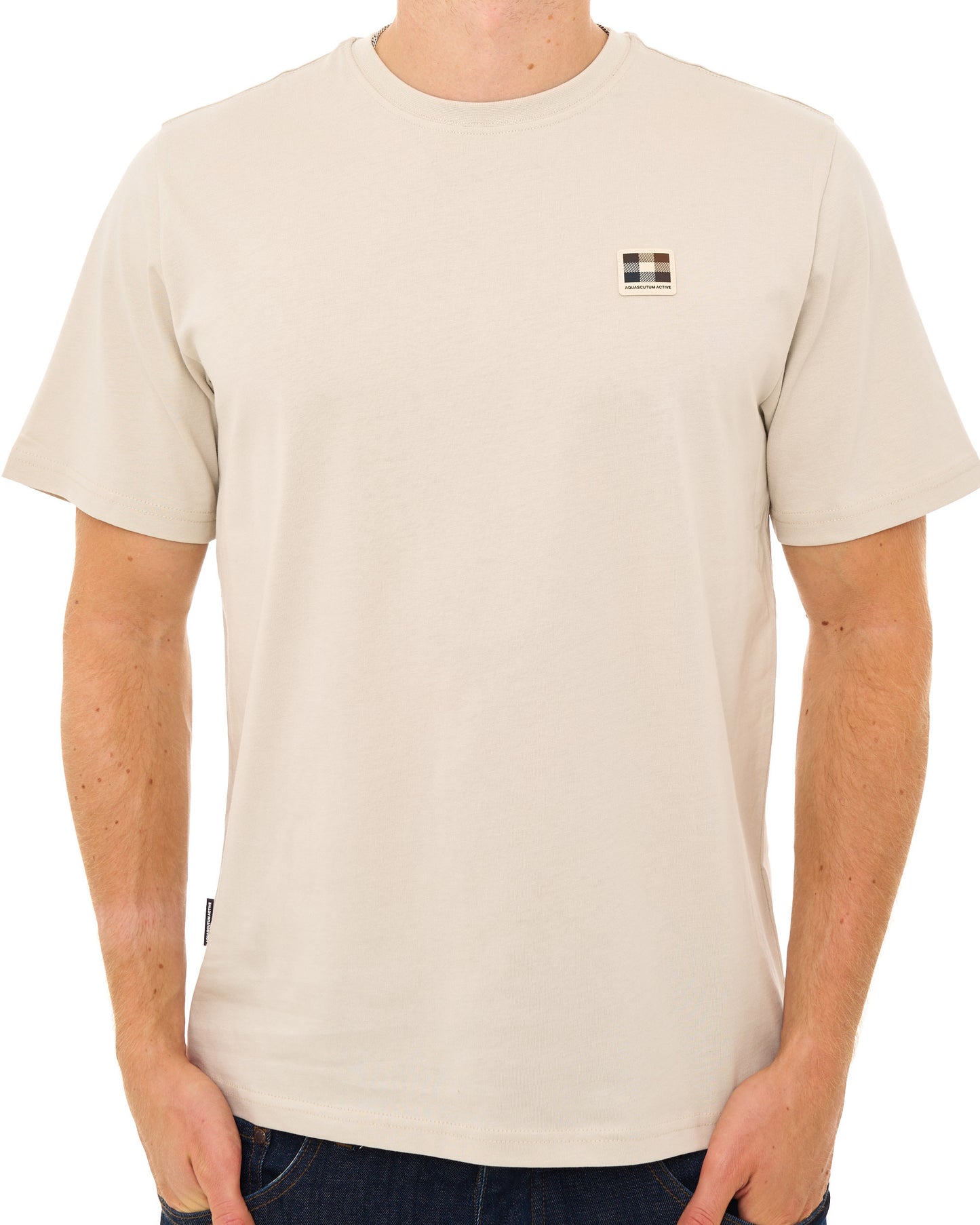 Aquascutum Badge T Shirt Beige