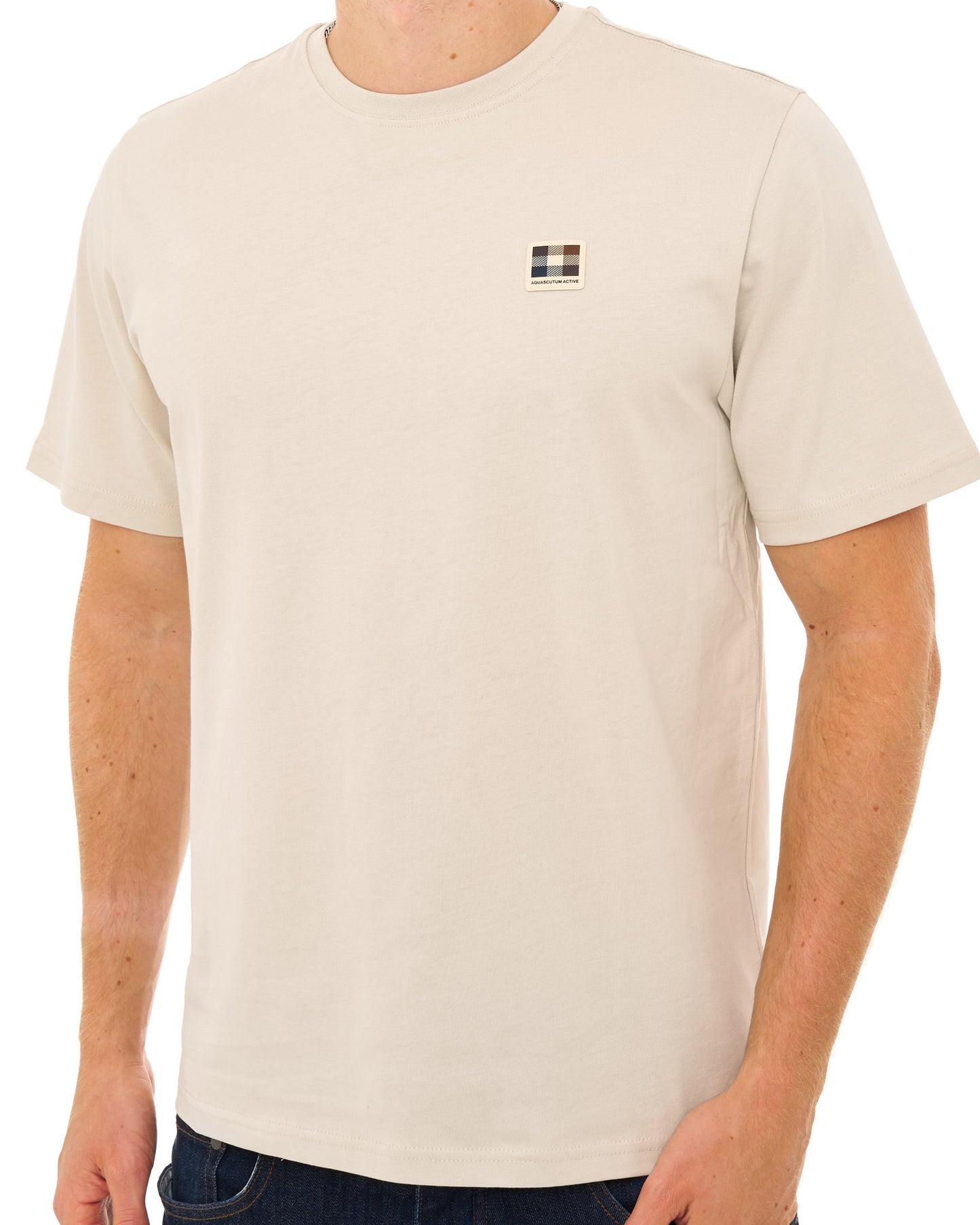 Aquascutum Badge T Shirt Beige