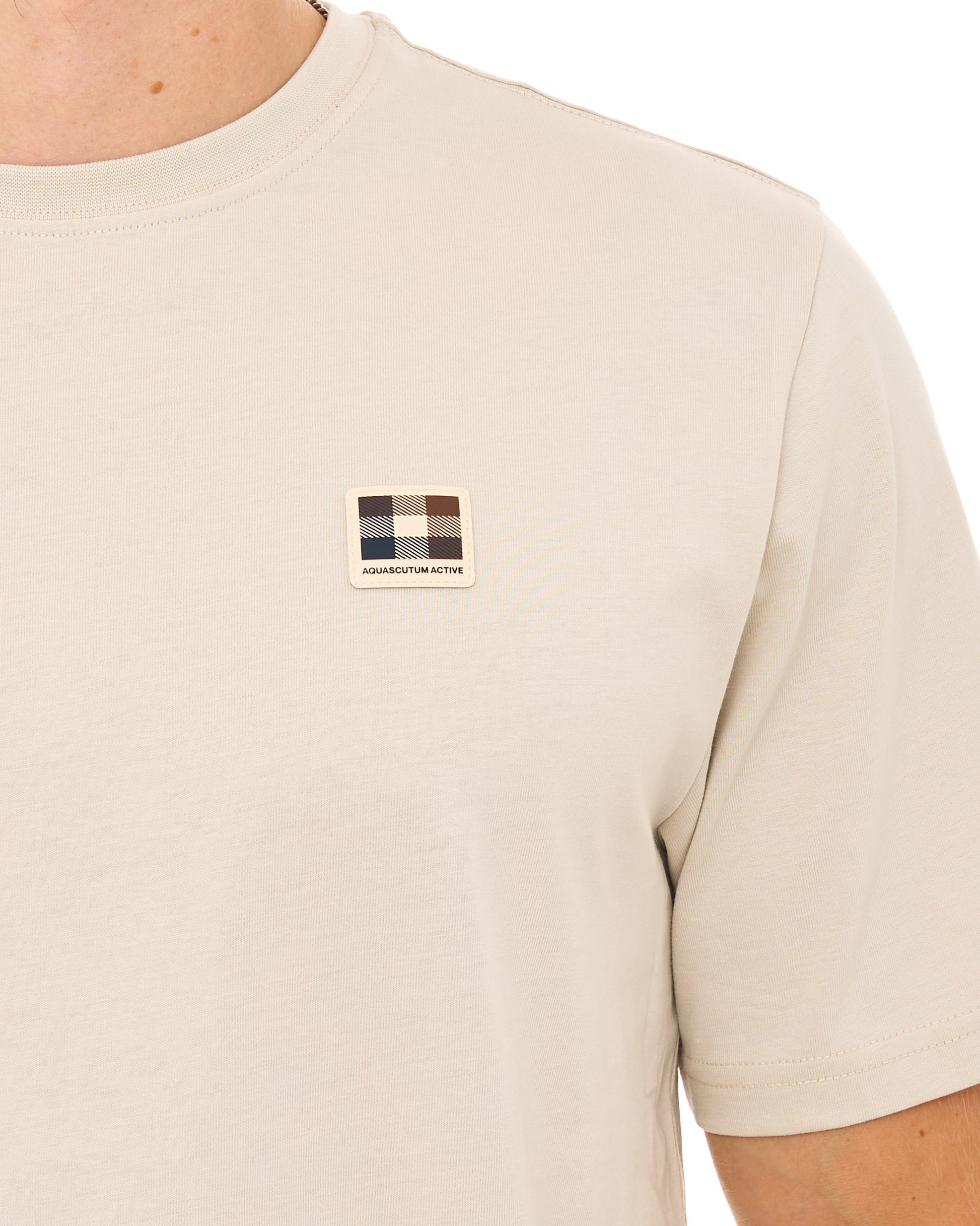 Aquascutum Badge T Shirt Beige