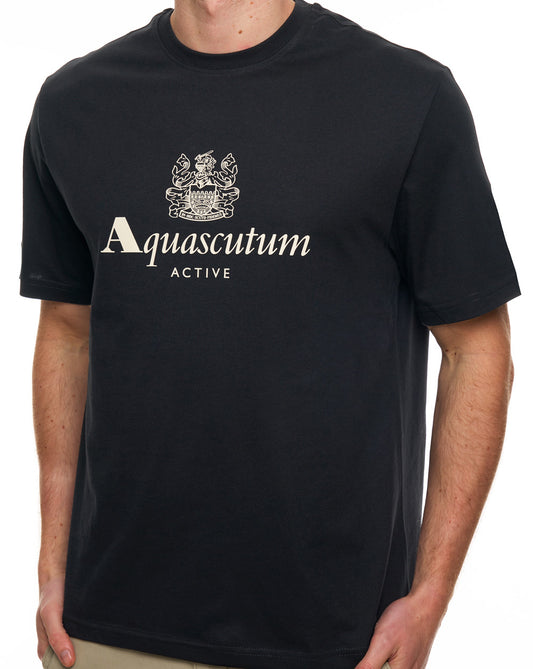 Aquascutum Aquascutum Big Logo T Shirt Black