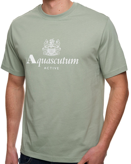 Aquascutum Aquascutum Big Logo T Shirt Salvia