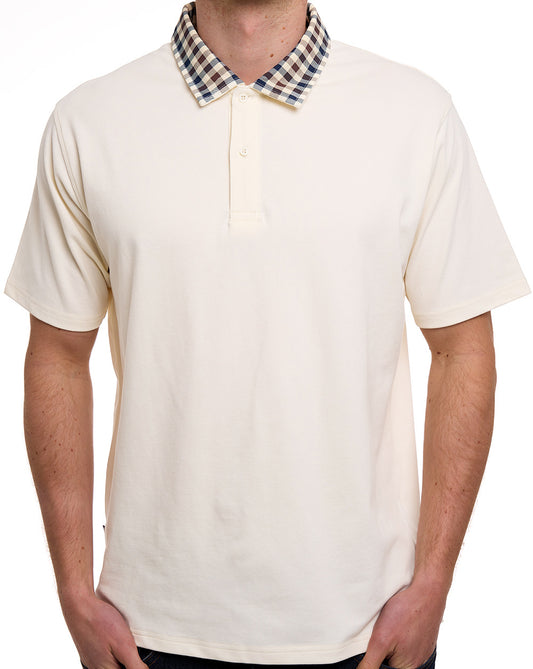 Aquascutum Aquascutum Club Check Collar Polo Off White