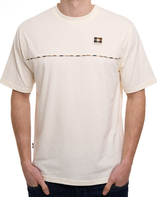 Aquascutum Club Check Piping T-Shirt Off White
