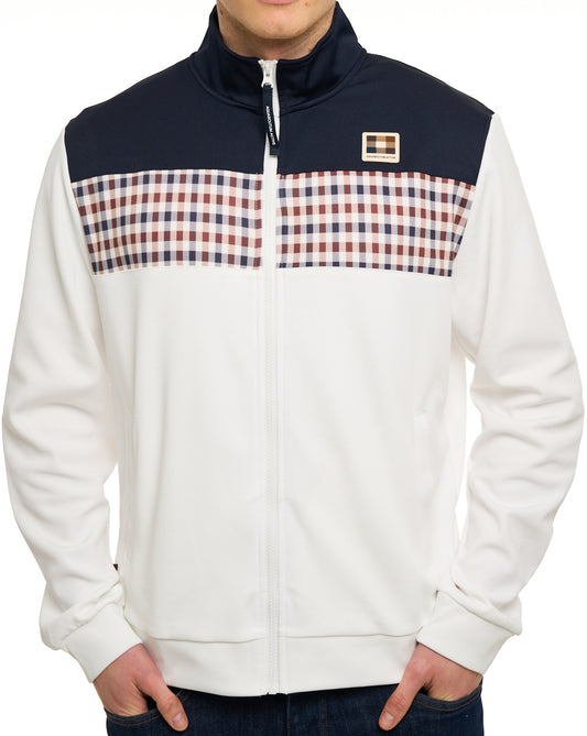 Aquascutum Club Check Stripe Track Top Navy