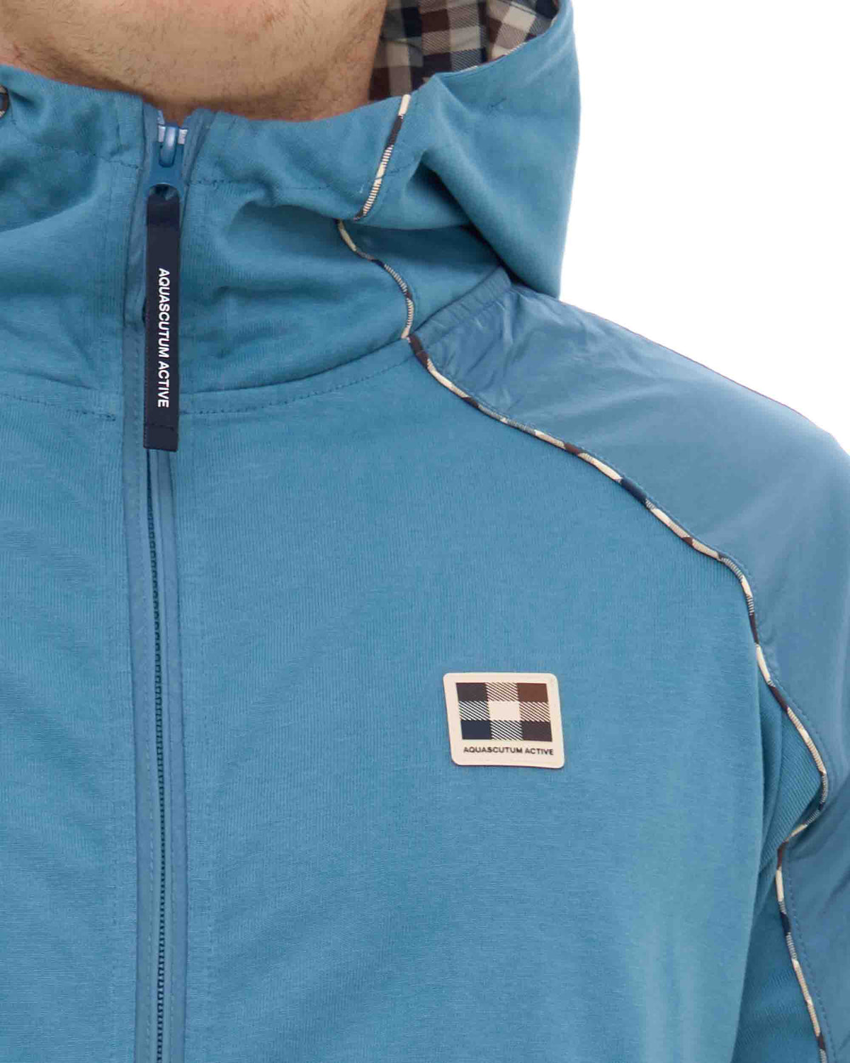 Aquascutum Hooded Tech Sweat Jacket Blue