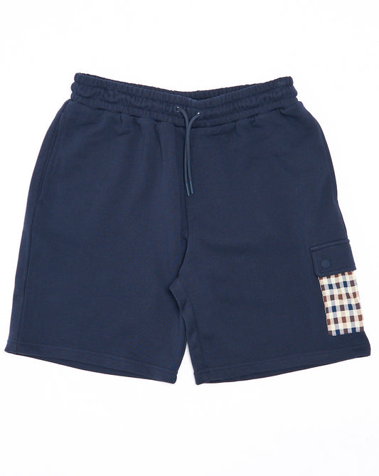 Aquascutum Lamina Check Pocket Shorts Navy