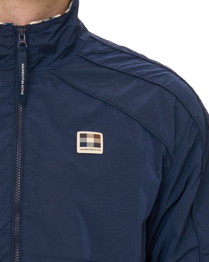 Aquascutum Lightweight Check Trim Jacket Navy