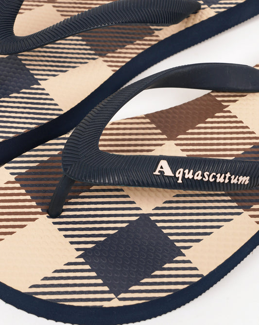 Aquascutum Aquascutum Macro Iconic Flip Flops Navy