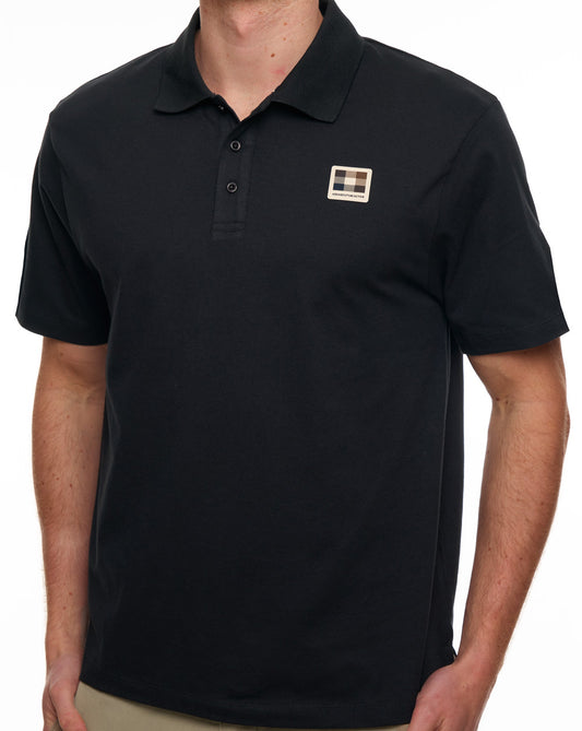 Aquascutum Aquascutum Stretch Piquet Badge Polo Black