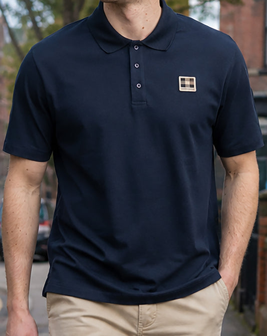 Aquascutum Aquascutum Pique Badge Polo Navy