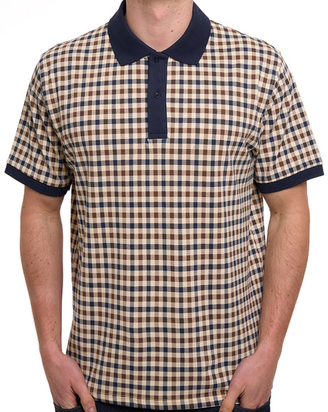 Aquascutum Pique Club Check Polo Navy