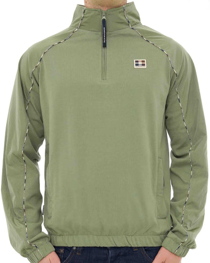 Aquascutum Qtr Zip Tech Sweat Army Green