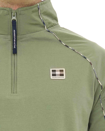 Aquascutum Qtr Zip Tech Sweat Army Green