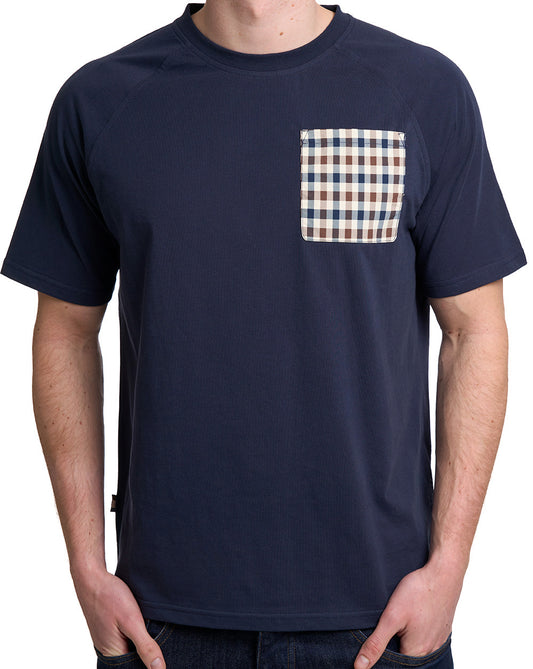 Aquascutum Aquascutum Raglan Pocket T-Shirt Navy