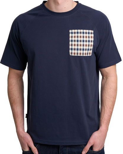 Aquascutum Raglan Pocket T-Shirt Navy