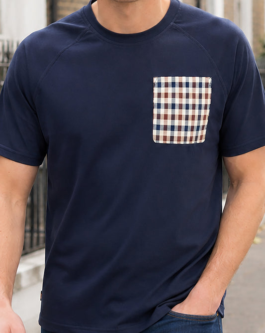 Aquascutum Aquascutum Raglan Pocket T-Shirt Navy