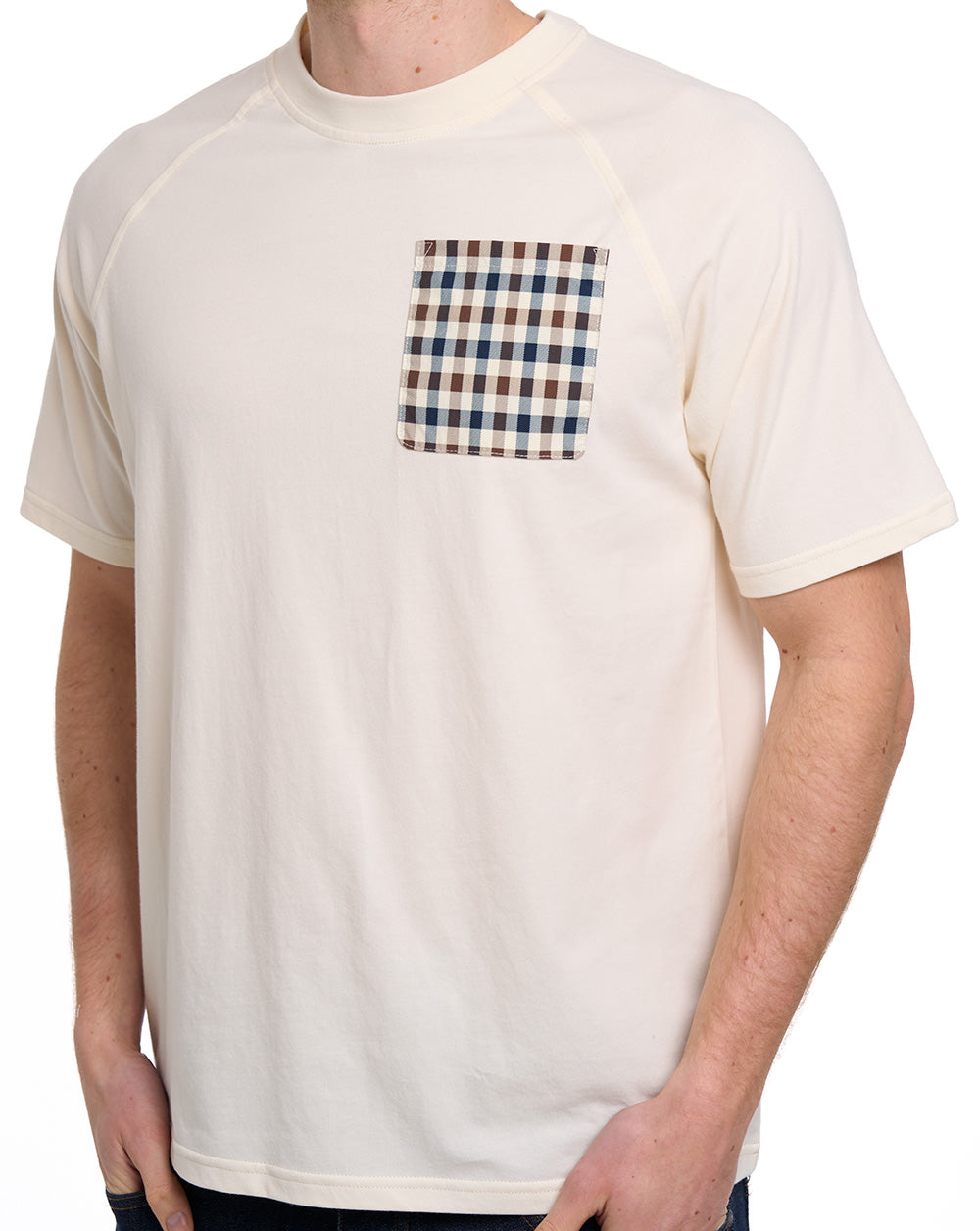 Aquascutum Raglan Pocket T-Shirt Off White