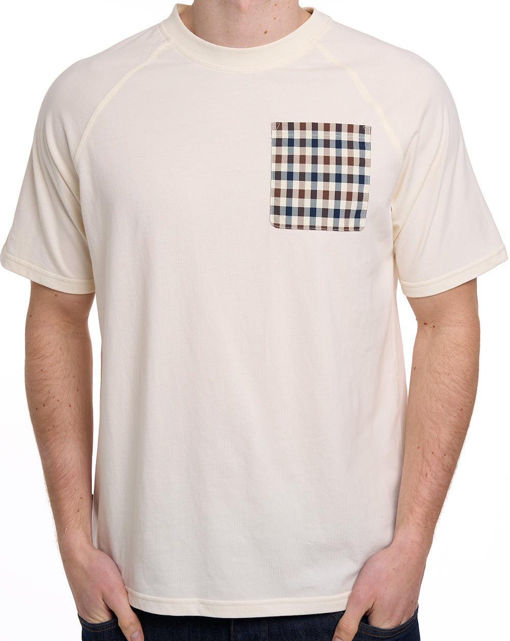 Aquascutum Raglan Pocket T-Shirt Off White